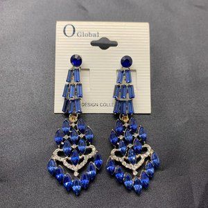 O Global Dark Blue Chandelier Earrings